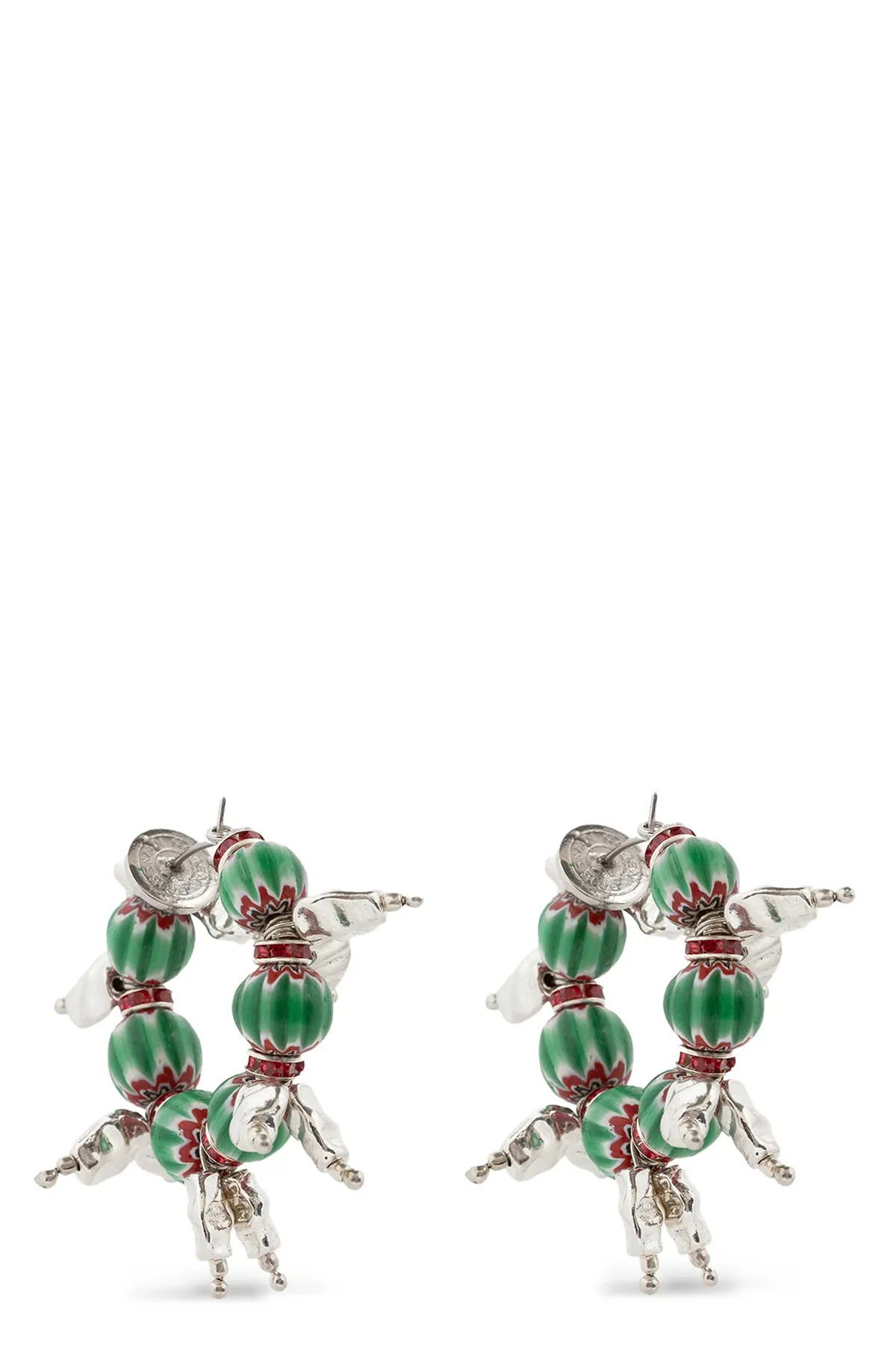 DRIES VAN NOTEN OS dries van noten earrings feature a hoop pattern defined by an eclectic mix of te