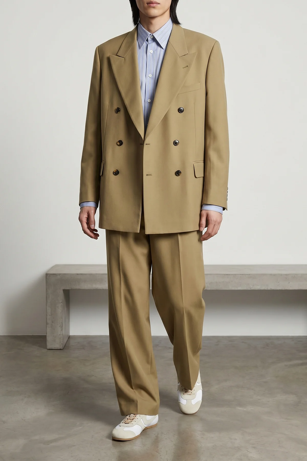 DRIES VAN NOTEN XL croom cupro shirt