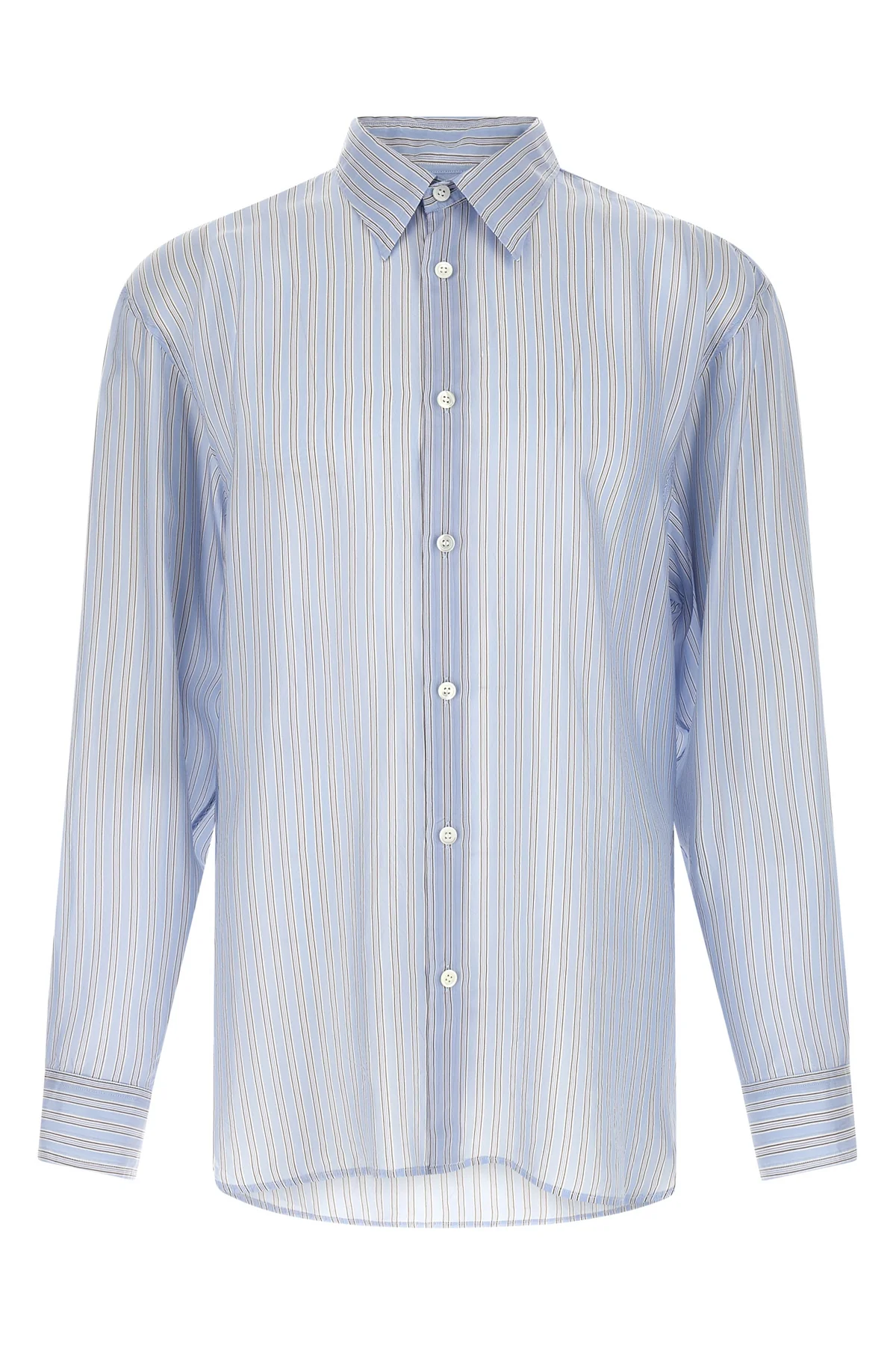 DRIES VAN NOTEN XL croom cupro shirt