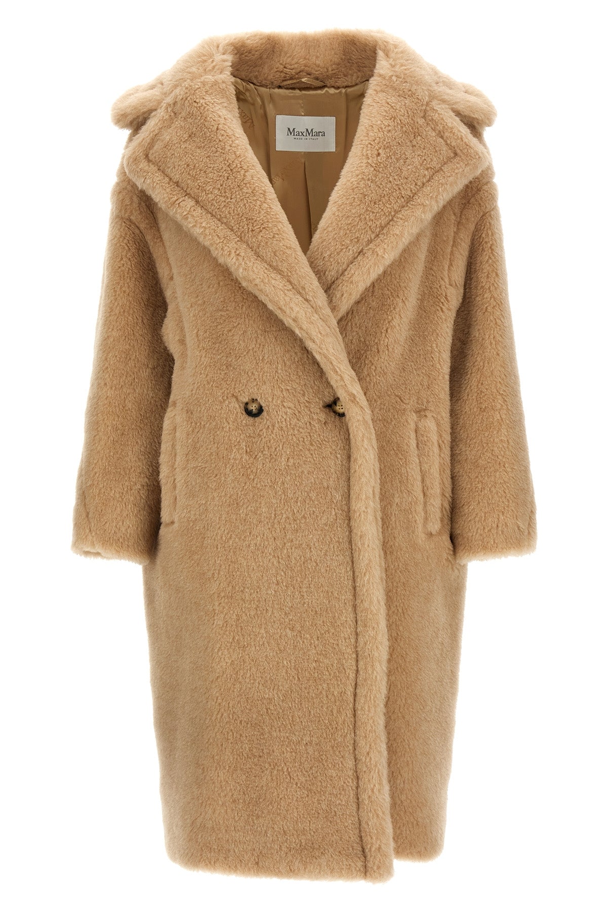 MAX MARA L tedgirl - teddy bear icon double-breasted coat in alpaca and wool on silk base