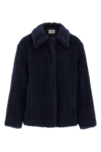 mxmfuggito short coat in alpaca and wool teddy fabric on a silk base