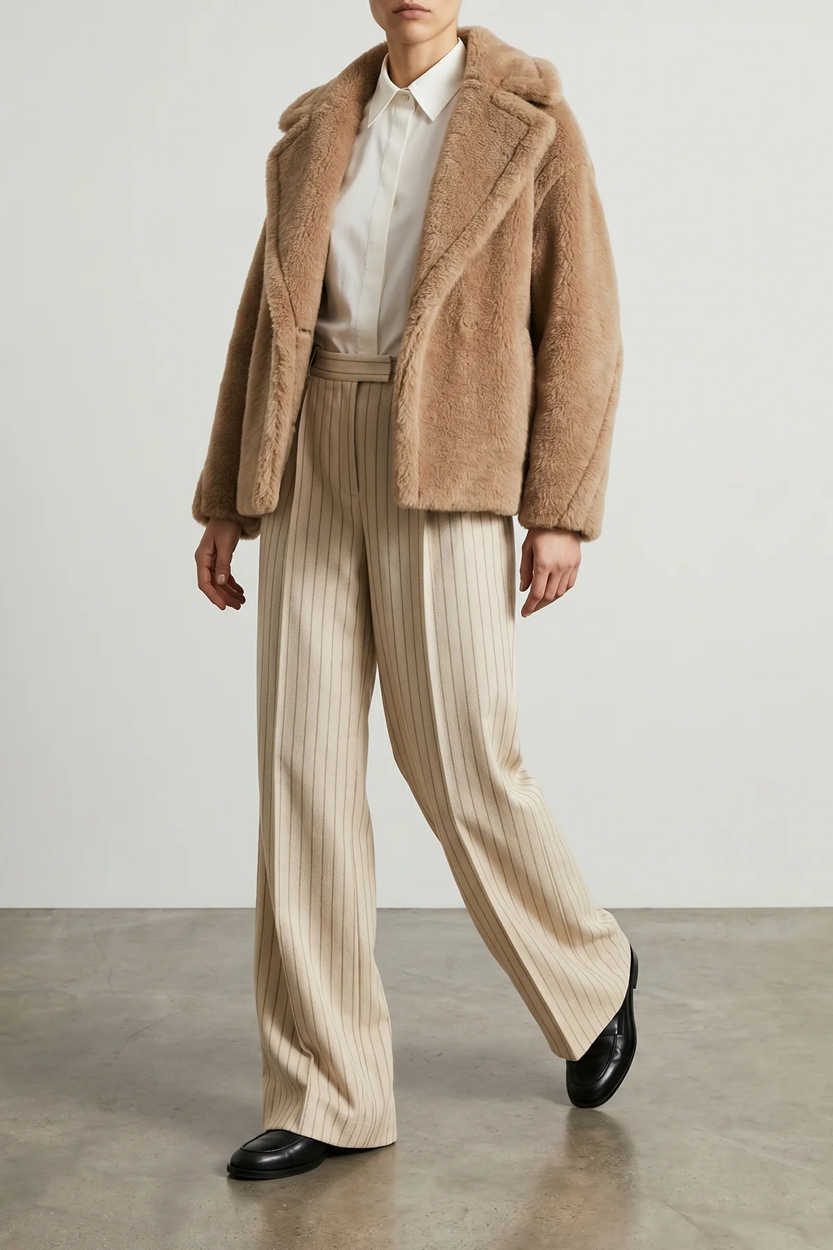 mxmcambusa short coat in alpaca and cashmere teddy fabric on a silk base