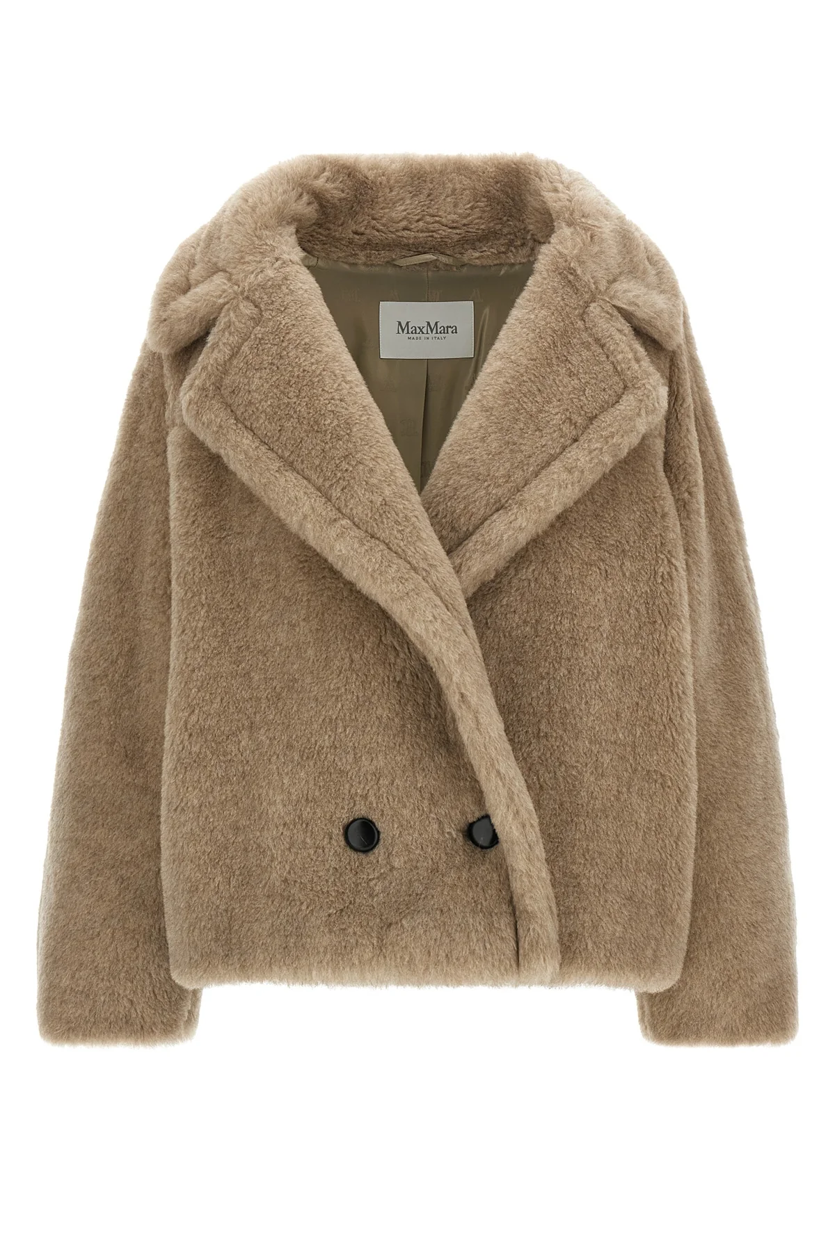 mxmcambusa short coat in alpaca and cashmere teddy fabric on a silk base