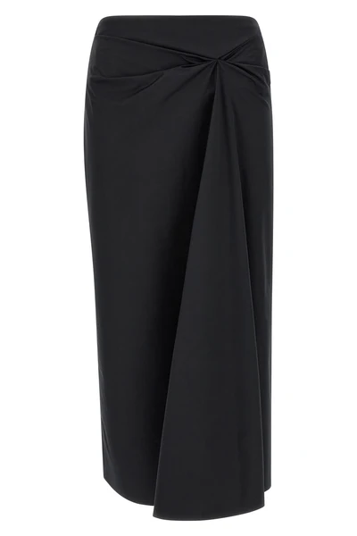 mxmpaggi midi skirt in stretch cotton satin