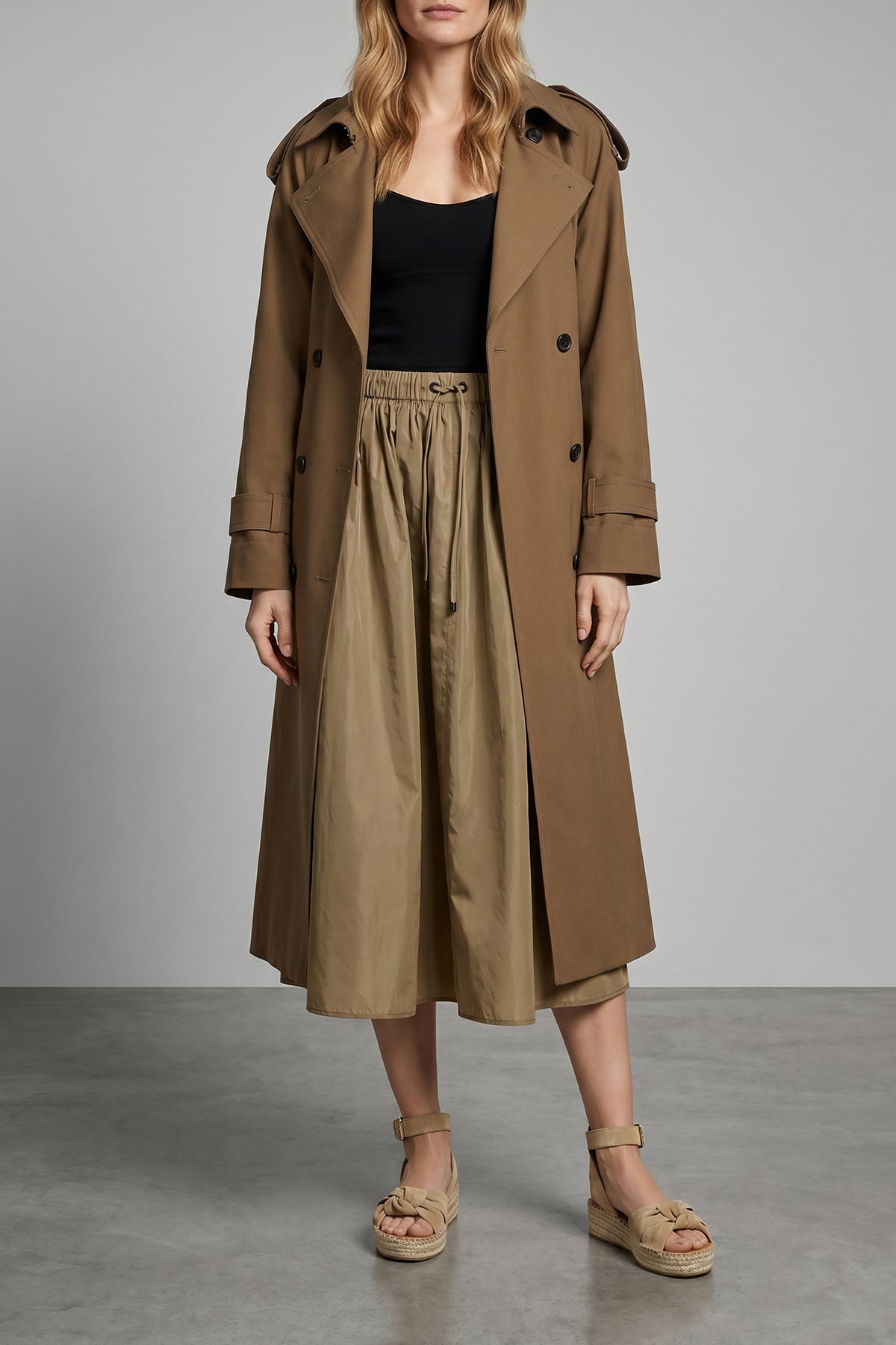 MAX MARA 40 mxmlonza midi skirt in silk blend taffeta