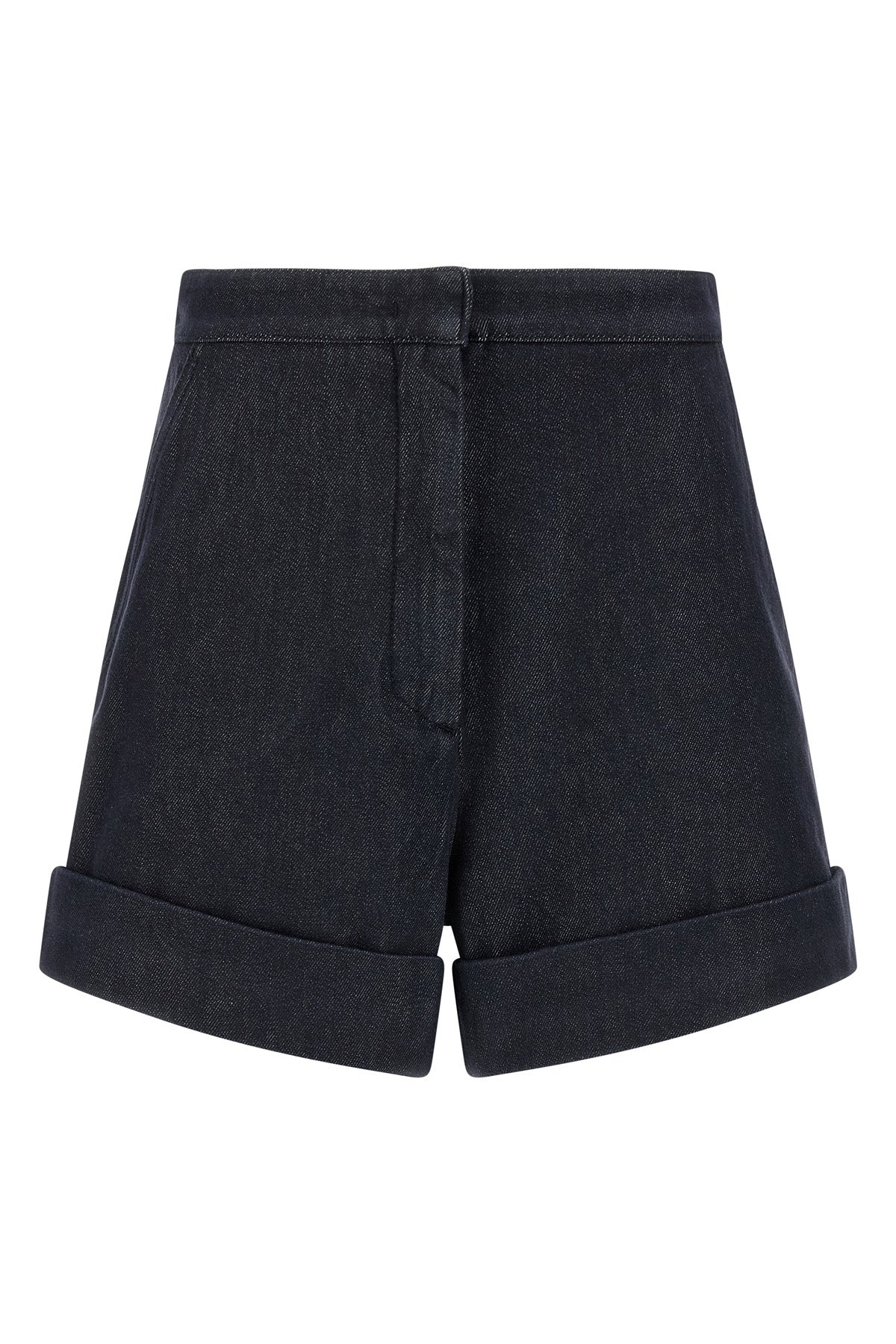 MAX MARA 38 mxmcalca shorts in pure cotton yarn-dyed denim effect fabric