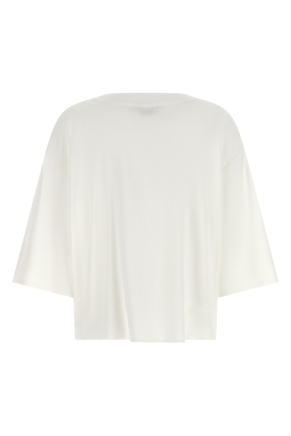 MAX MARA 38 mxpsospiro slightly cropped blouse in linen and stretch viscose canvas