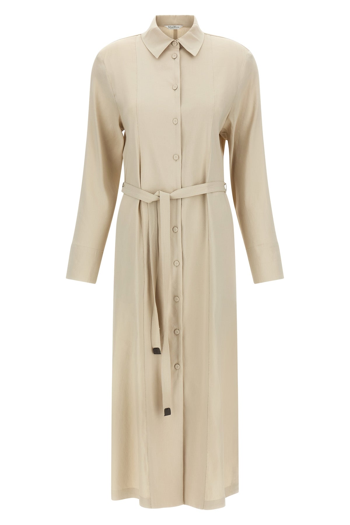 MAX MARA 38 long mxpnordica dress in linen and stretch viscose