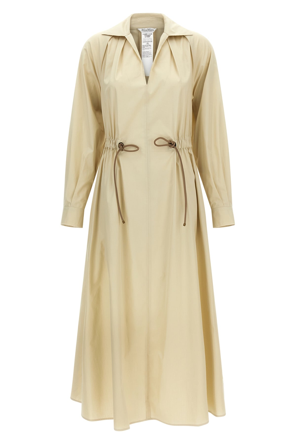 MAX MARA 38 long mxmpedaggi dress in pure cotton poplin