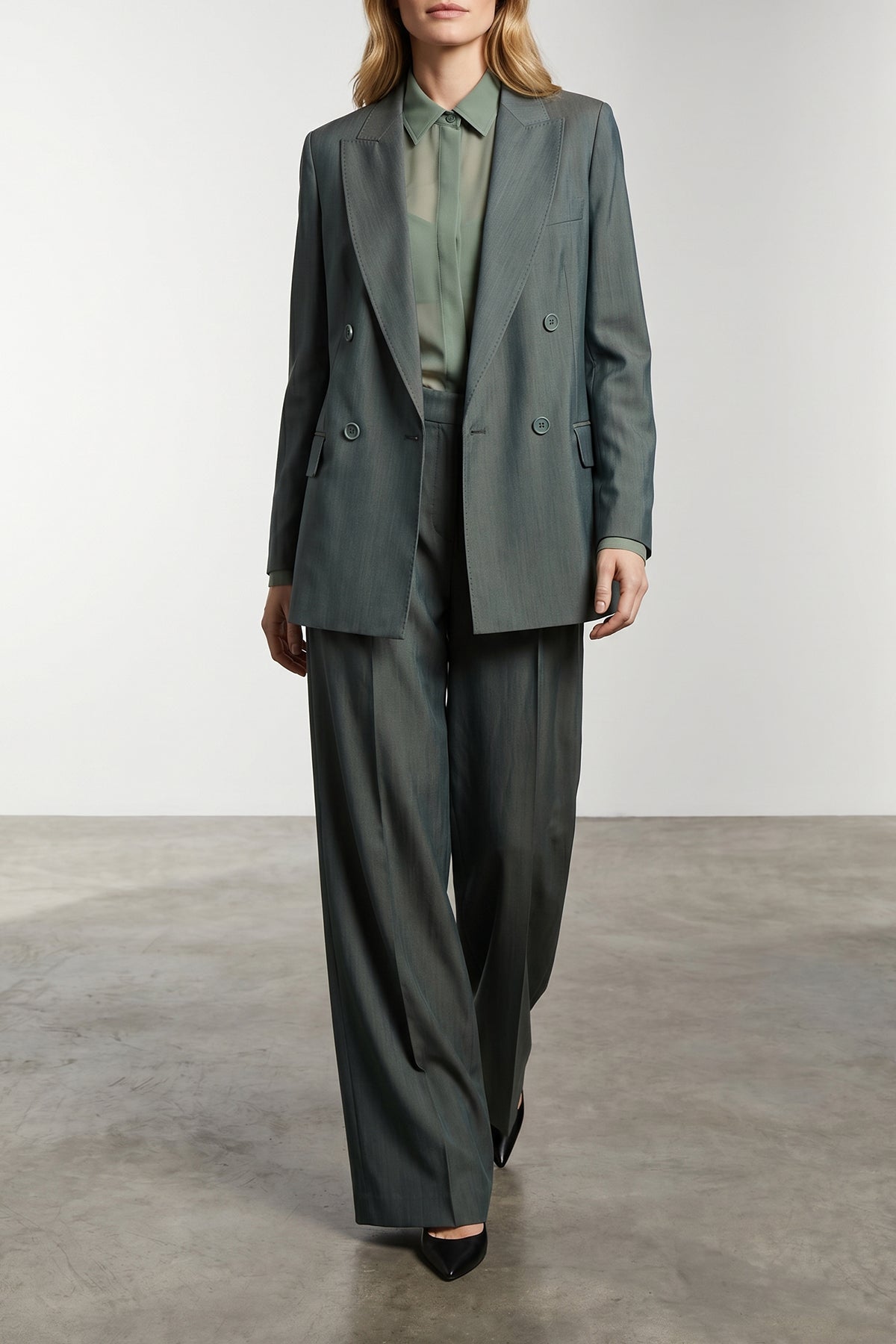 MAX MARA 42 mxmgolfo semi-transparent pure silk crêpe de chine shirt