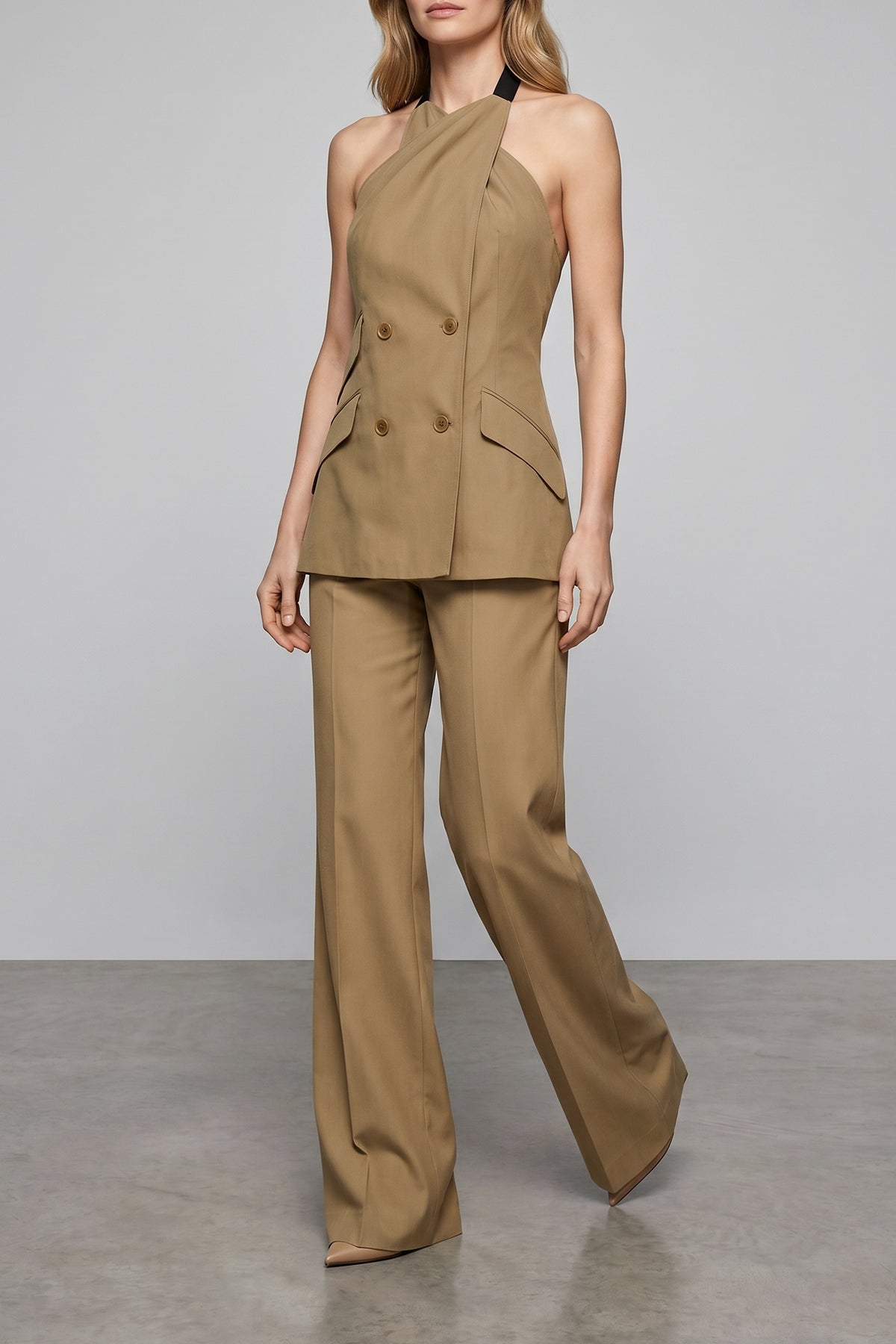 MAX MARA 38 mxsnuraghe double-breasted blazer in light wool and silk poplin