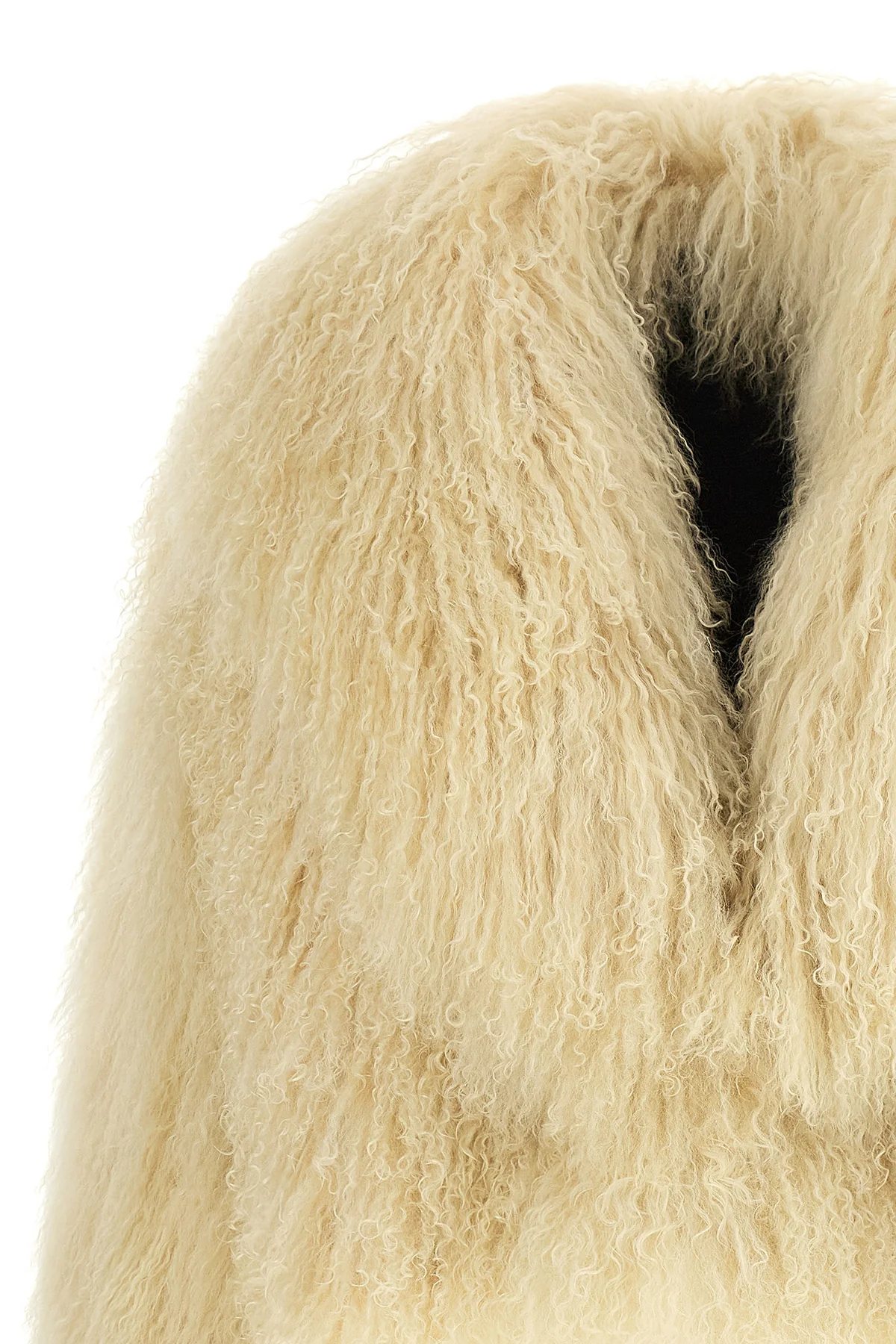 the blancha shearling jacket by mongolia redefines the volumes of outerwear