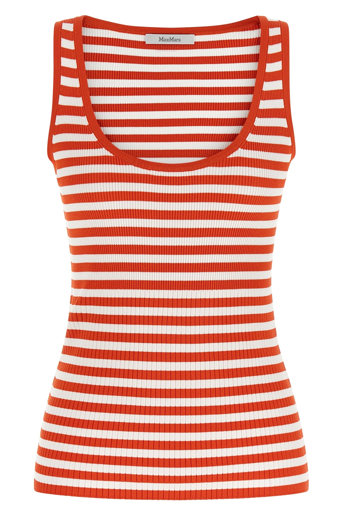 MAX MARA L mxmghiro top in viscose blend technical yarn and ribbed striped patterned nylo