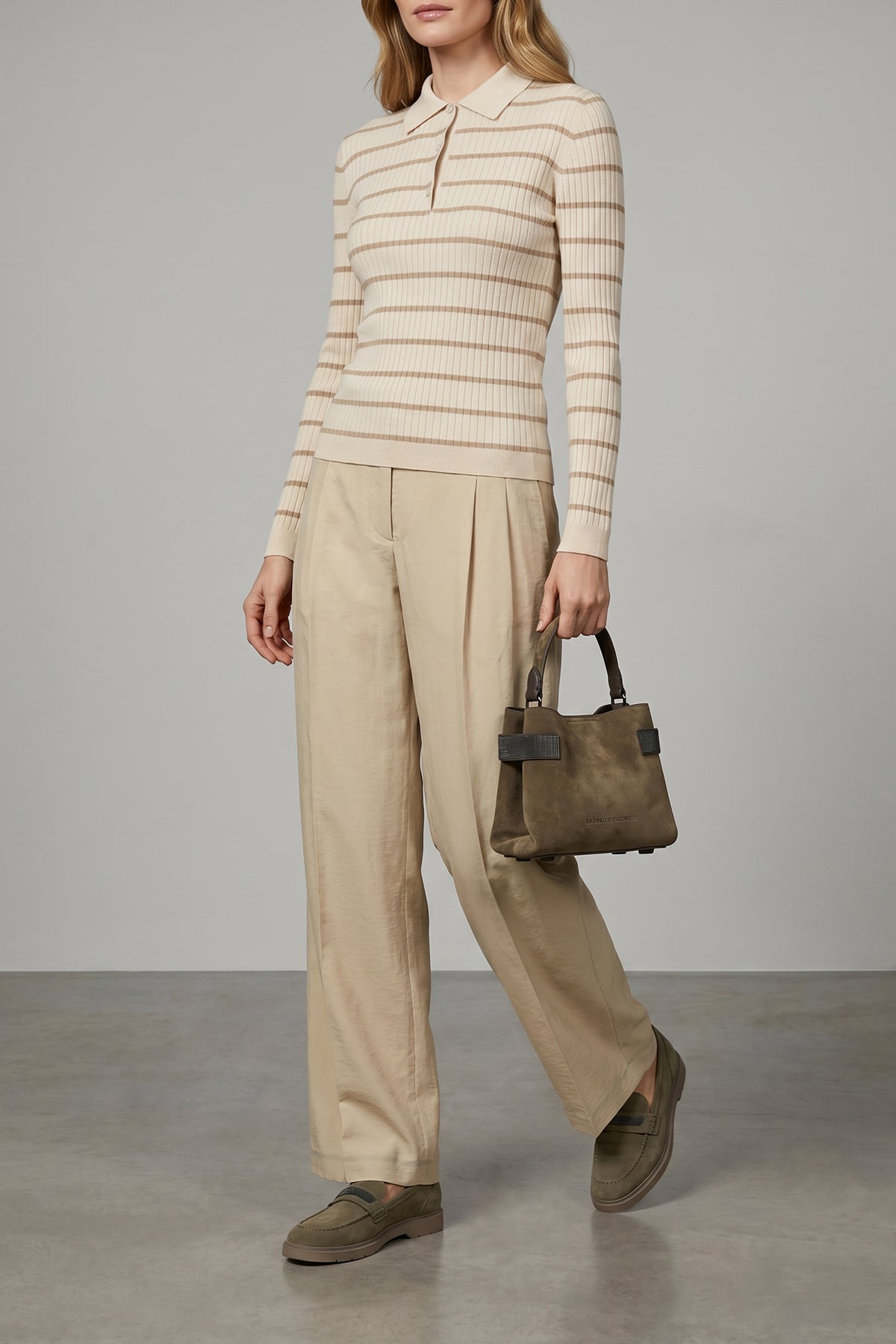 MAX MARA L mxpgitano polo shirt in stretch cashmere and silk blend yarn