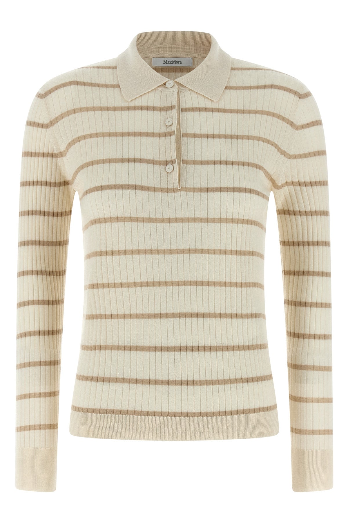 MAX MARA L mxpgitano polo shirt in stretch cashmere and silk blend yarn