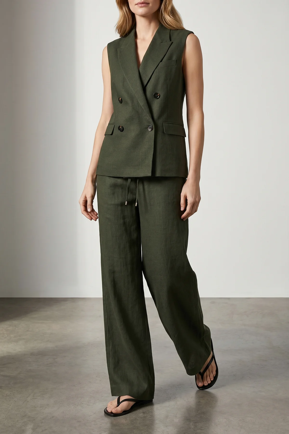MAX MARA STUDIO 44 mstpelota trousers in pure linen délavé batavia