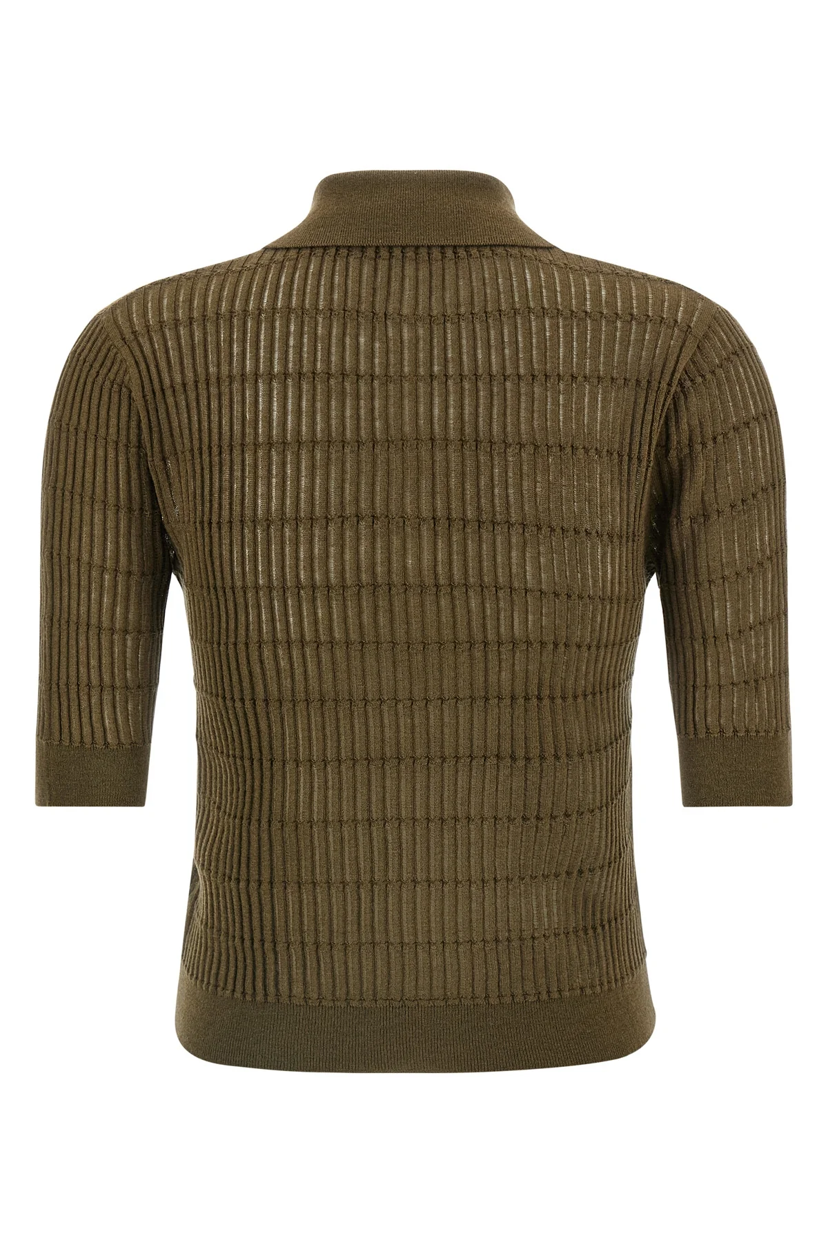 mstgallo polo shirt in wool and silk yarn worked in flat ribbed