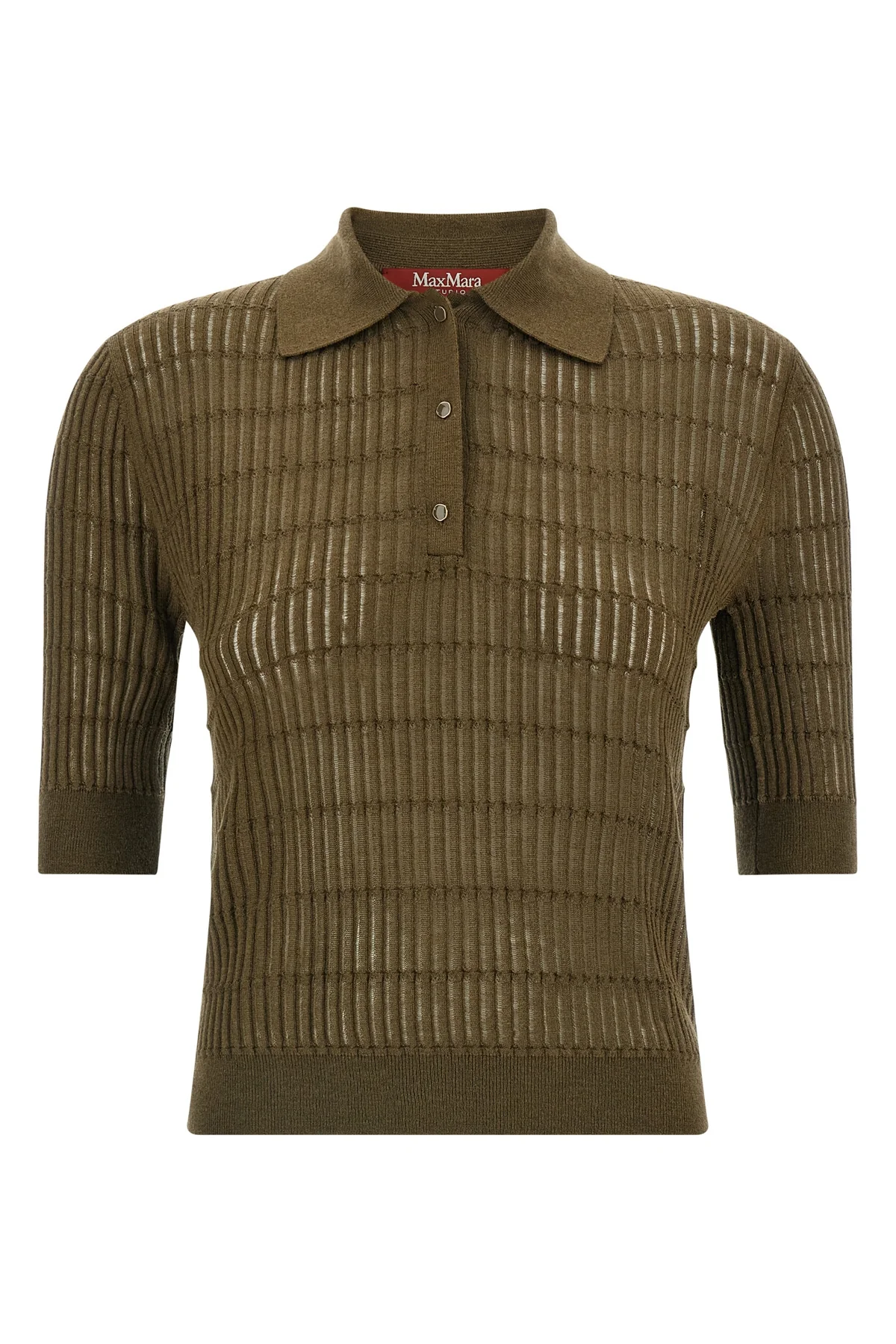 mstgallo polo shirt in wool and silk yarn worked in flat ribbed