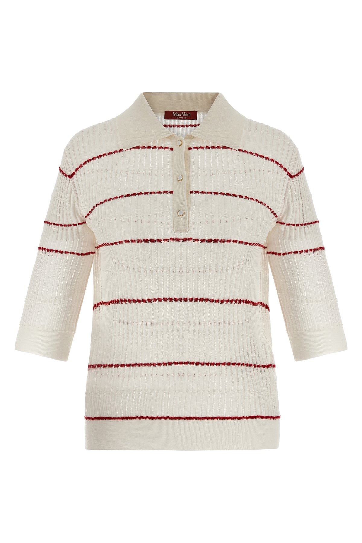 MAX MARA STUDIO L mstgallo polo shirt in silk and wool blend