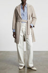 arona coat in double drap of pure wool sewn by hand
