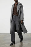 long smmzoe coat in double drap of pure wool sewn by hand
