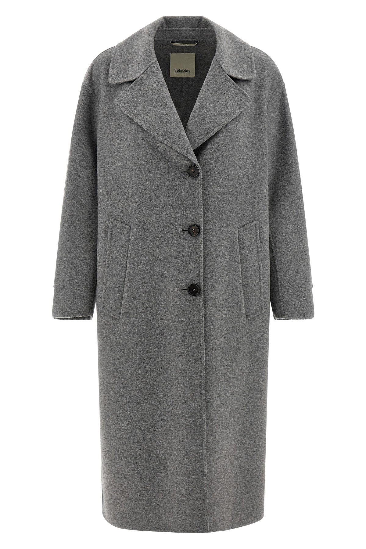 long smmzoe coat in double drap of pure wool sewn by hand