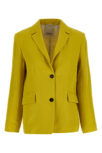 smmalberta single-breasted blazer in pure linen canvas
