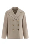smmmargot double-breasted caban-inspired blazer in double drap of pure wool