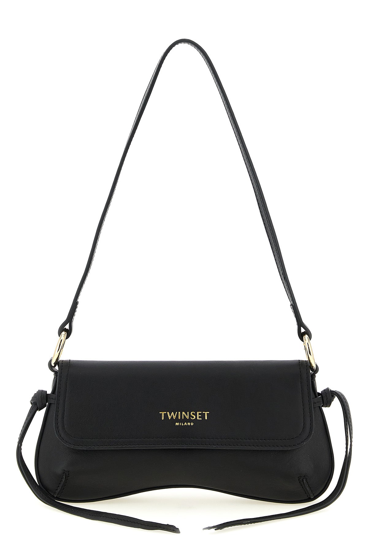TWIN SET OS full grain nappa calf leather shoulder bag
