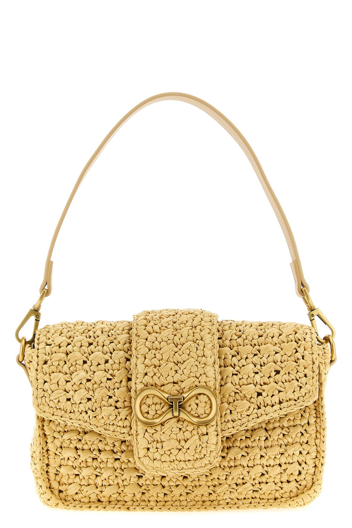 TWIN SET OS raffia crossbody bag