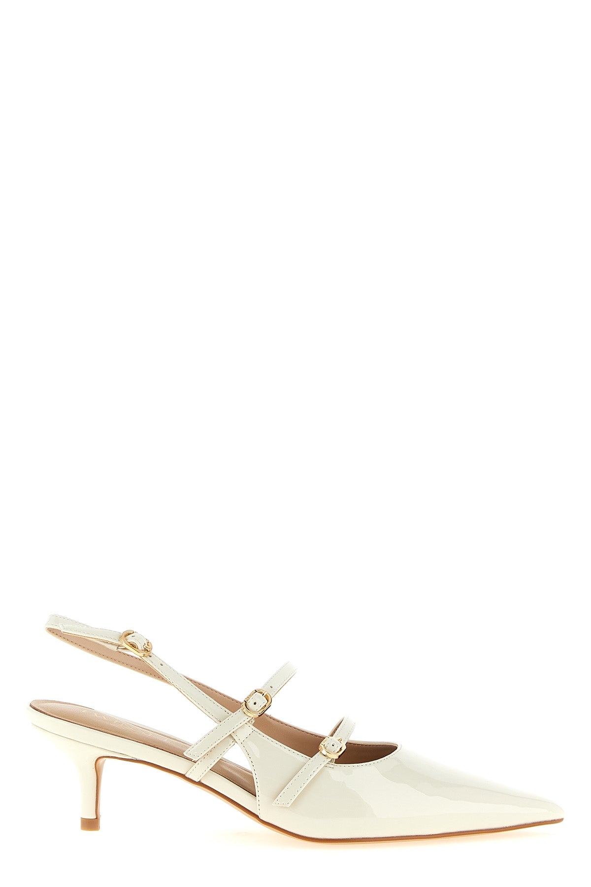 TWIN SET 37 patent leather effect fabric slingbacks