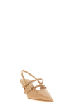 patent leather effect fabric slingbacks