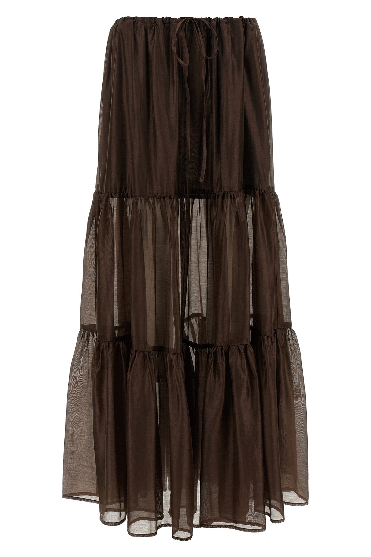 TWIN SET 40 long skirt in semi-transparent lyocell blend