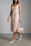 semi-transparent lace midi dress