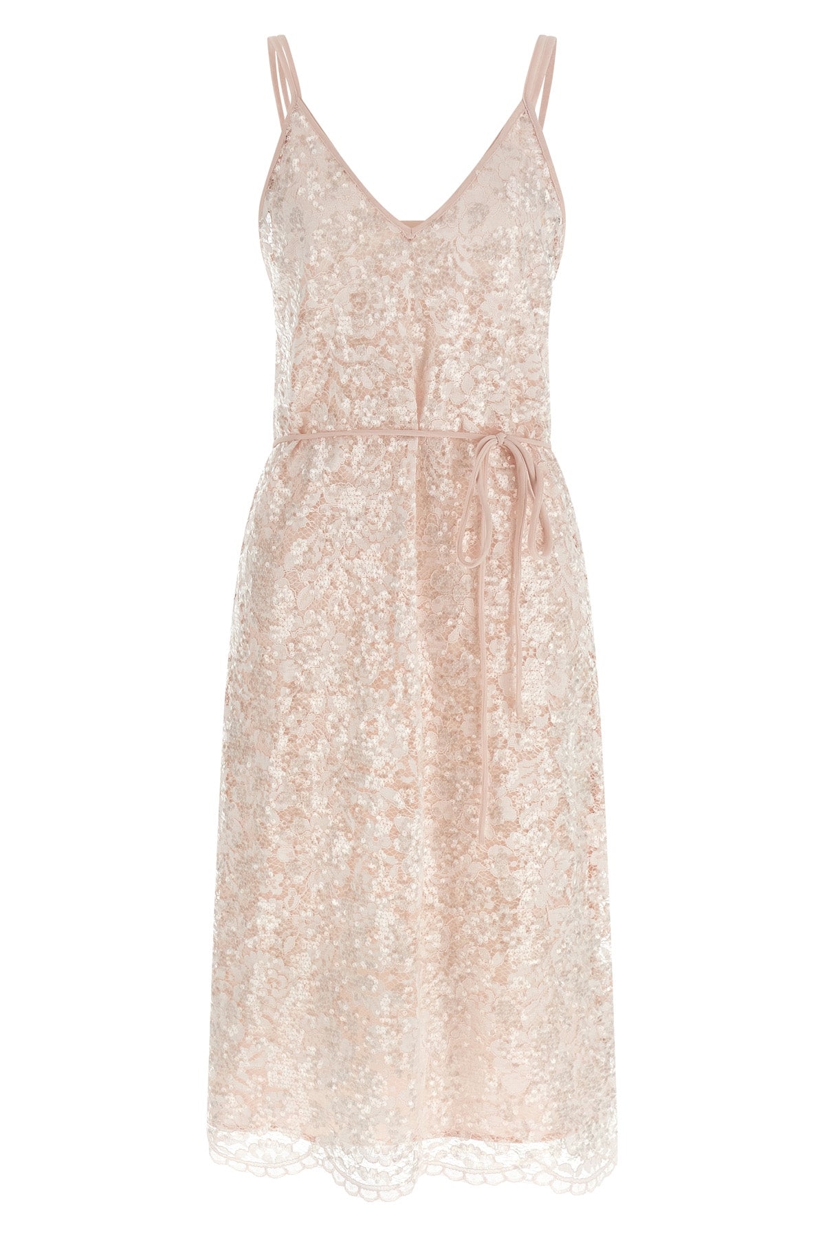 TWIN SET 40 semi-transparent lace midi dress