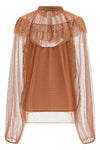 semi-transparent plumetis tulle blouse