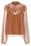semi-transparent plumetis tulle blouse
