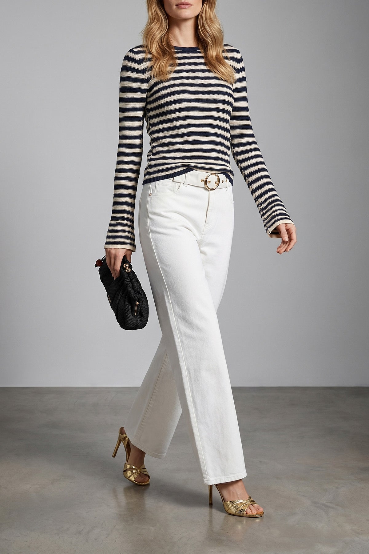 TWIN SET M stretch cotton and polyamide yarn sweater
