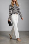 stretch cotton and polyamide yarn sweater