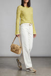 striped cotton blend sweater