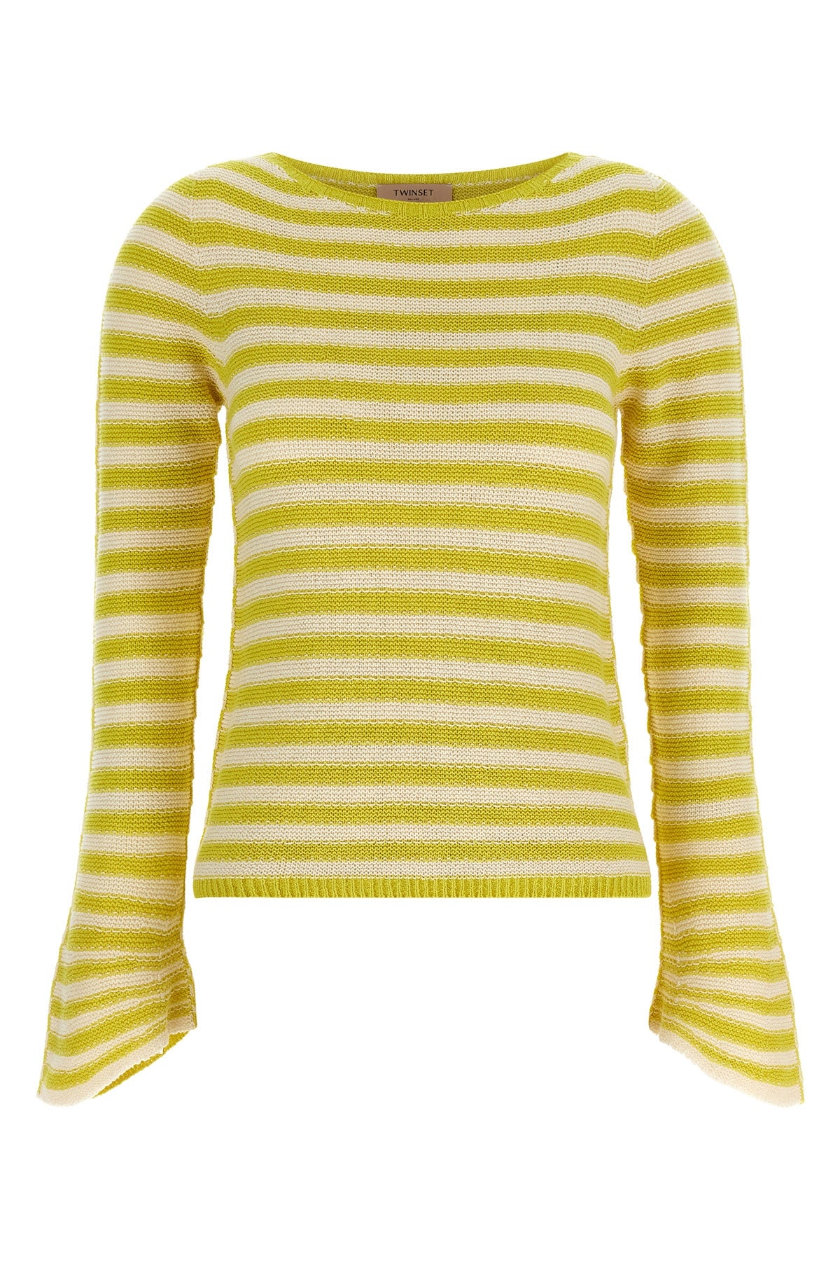 TWIN SET M striped cotton blend sweater