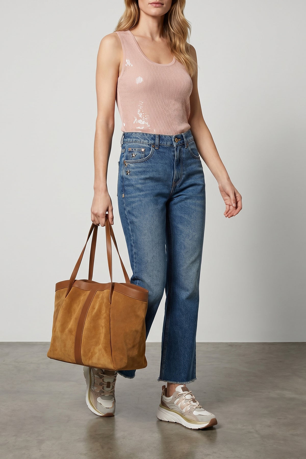 TWIN SET L cotton blend knit top