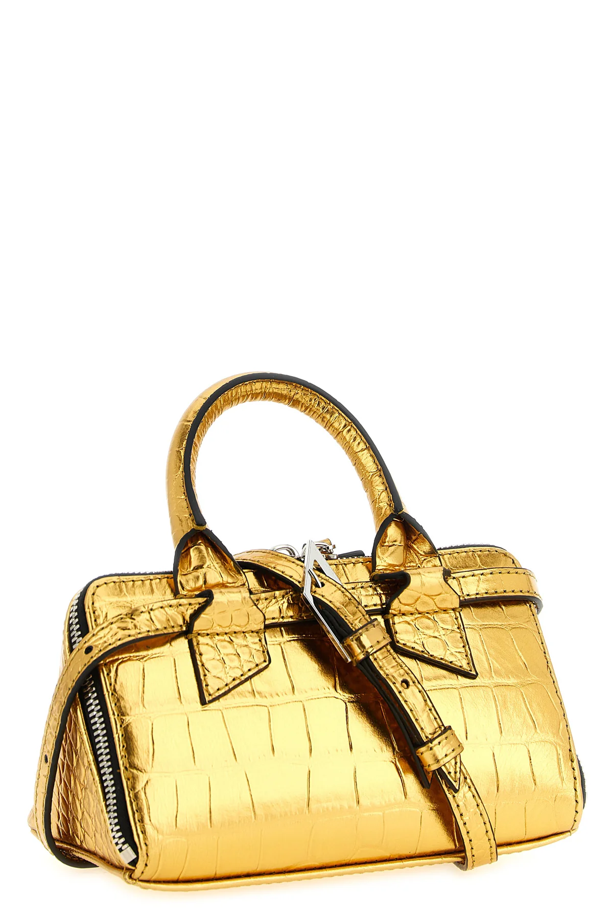 THE ATTICO OS the attico friday mini handbag is made of bright gold-colored leather