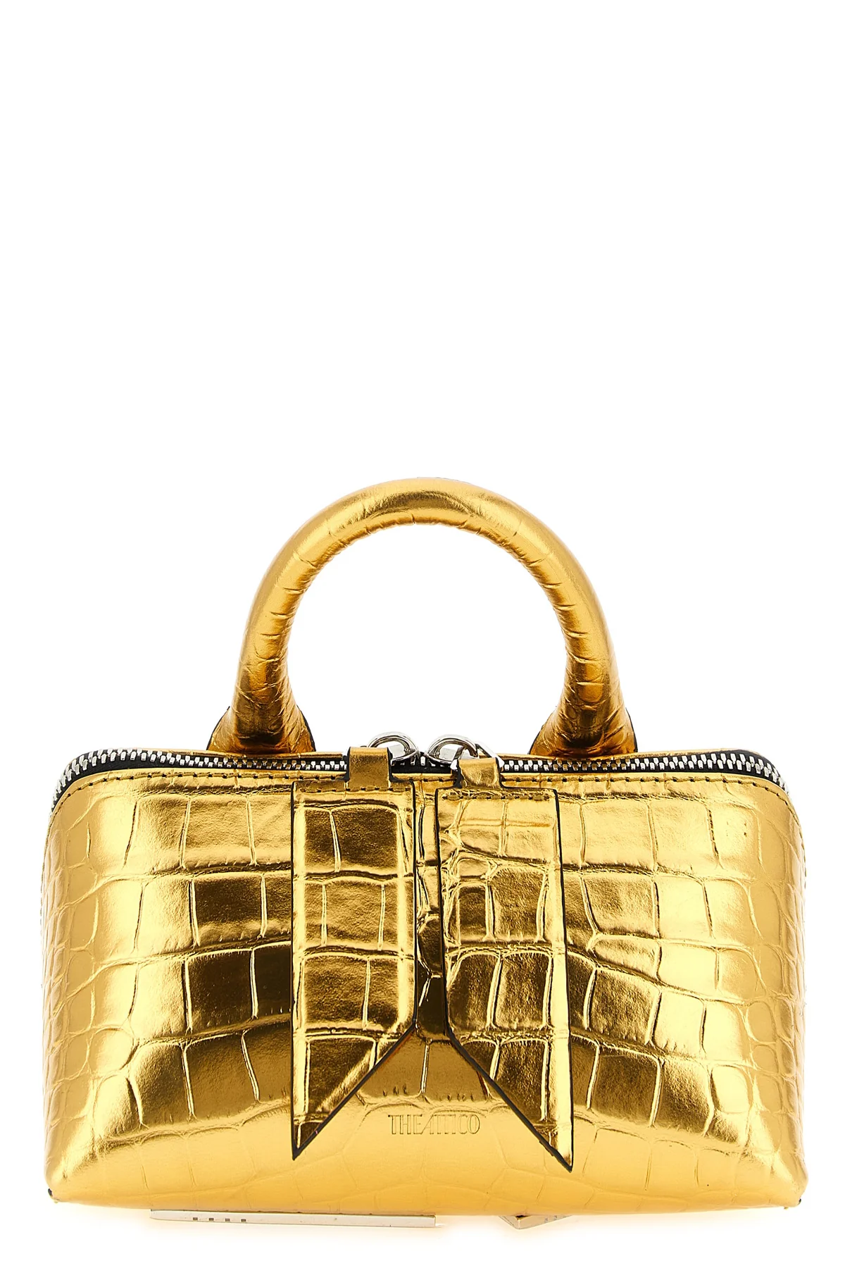 THE ATTICO OS the attico friday mini handbag is made of bright gold-colored leather