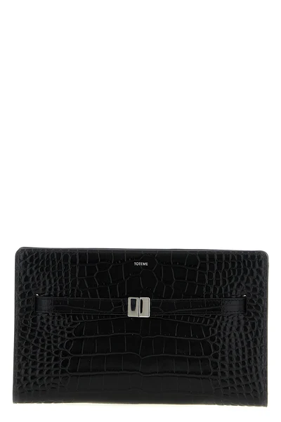 belted leather crocodile-print leather crossbody bag