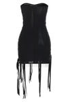 the attico mini dress redefines the evening silhouette through a bold play of tr