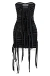 the attico mini dress redefines the evening silhouette through a bold play of tr