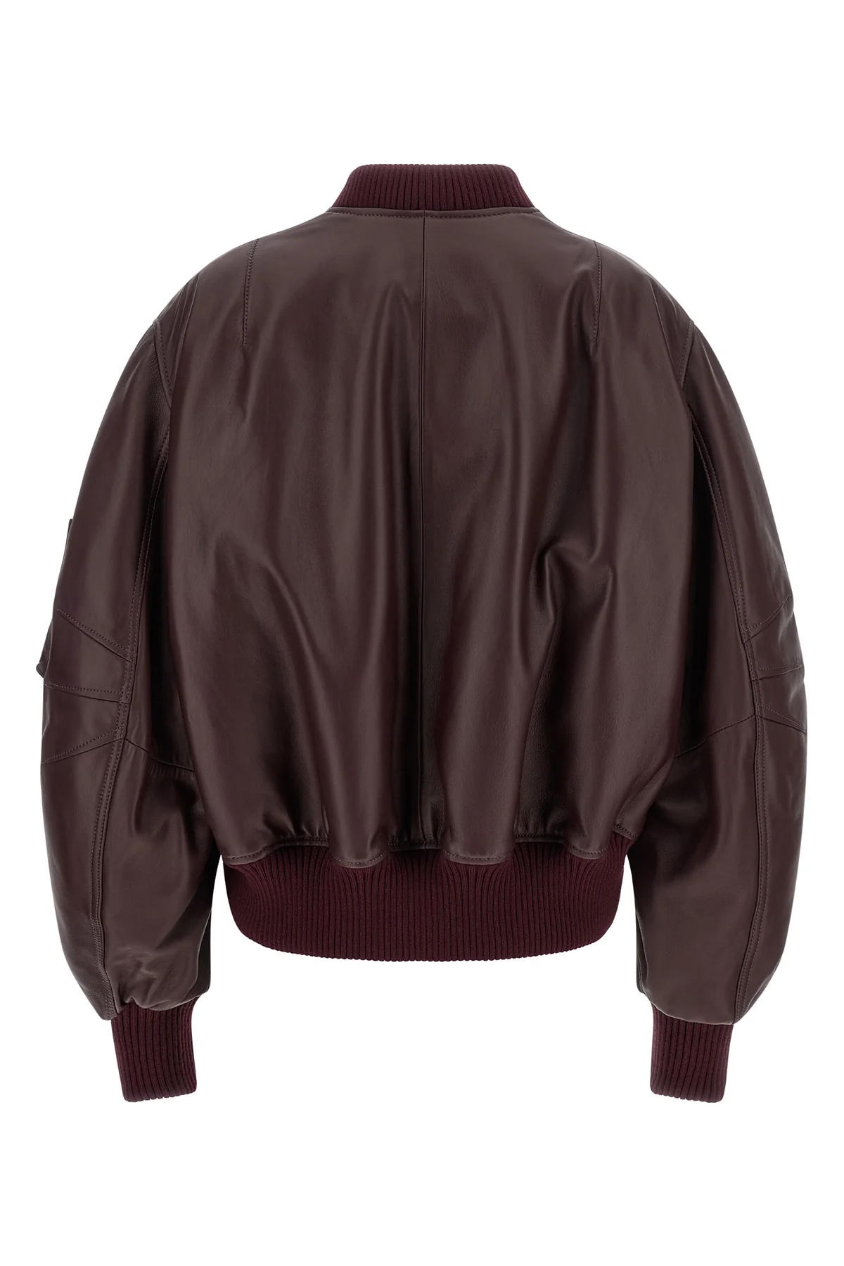 THE ATTICO 40 the attico anja bomber jacket in pure lambskin redefines classic volumes throu