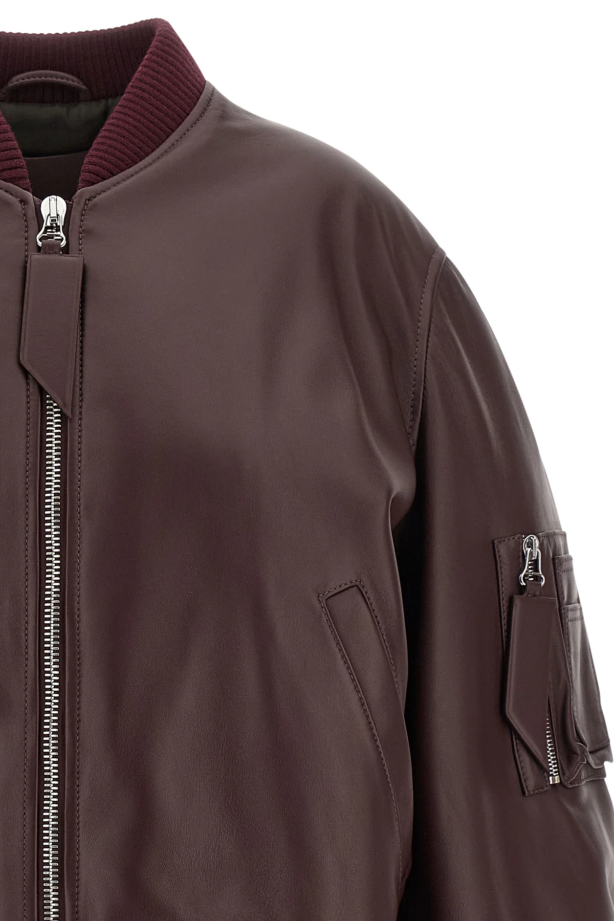 the attico anja bomber jacket in pure lambskin redefines classic volumes throu