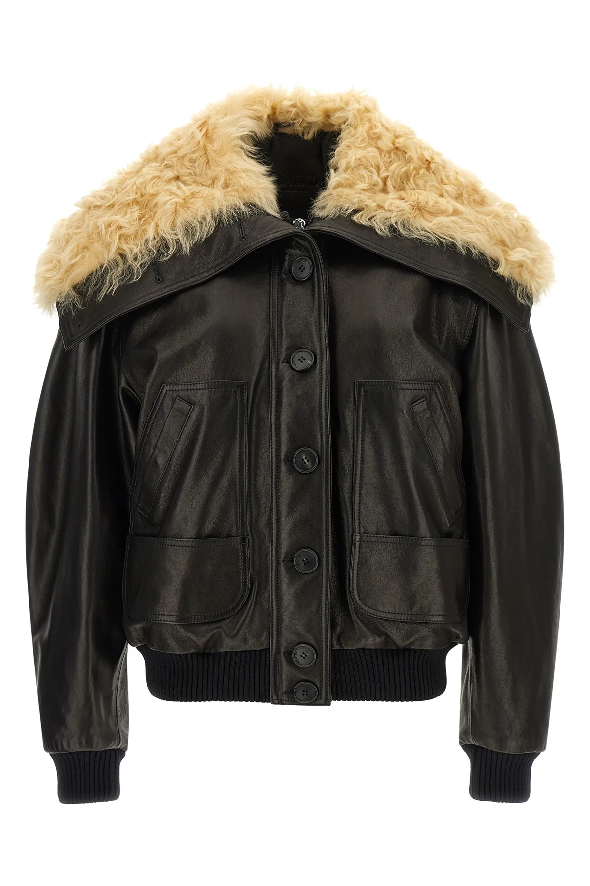 the the attico bomber jacket in soft lambskin redefines the volumes of urban out